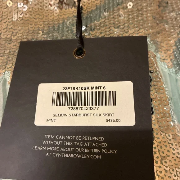 Cynthia Rowley SILK NWT Sequin Starburst  Maxi Boho Skirt - Picture 3 of 6